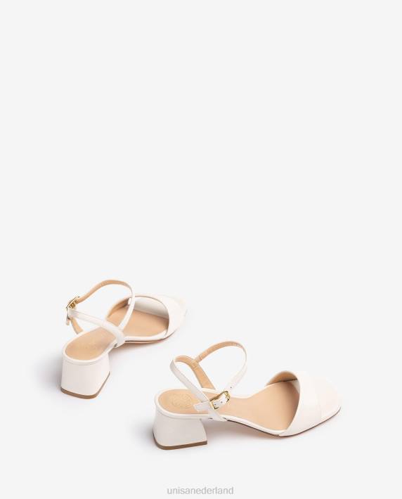Unisa 02B040 sandaal met brede hak vrouwen wit