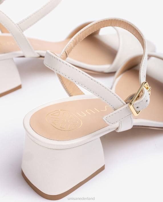 Unisa 02B040 sandaal met brede hak vrouwen wit