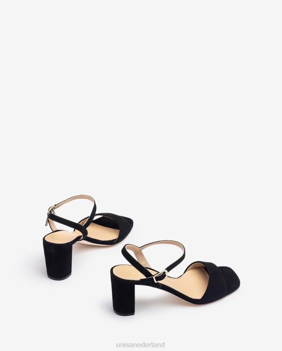 Unisa 02B0416 vierkante zool sandaal vrouwen zwart