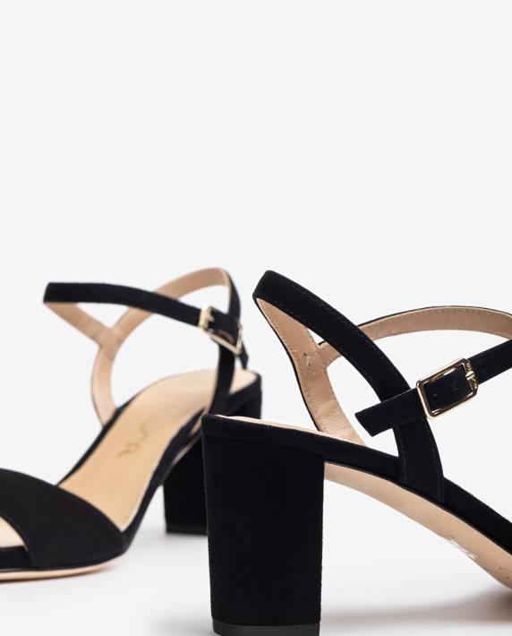 Unisa 02B0416 vierkante zool sandaal vrouwen zwart