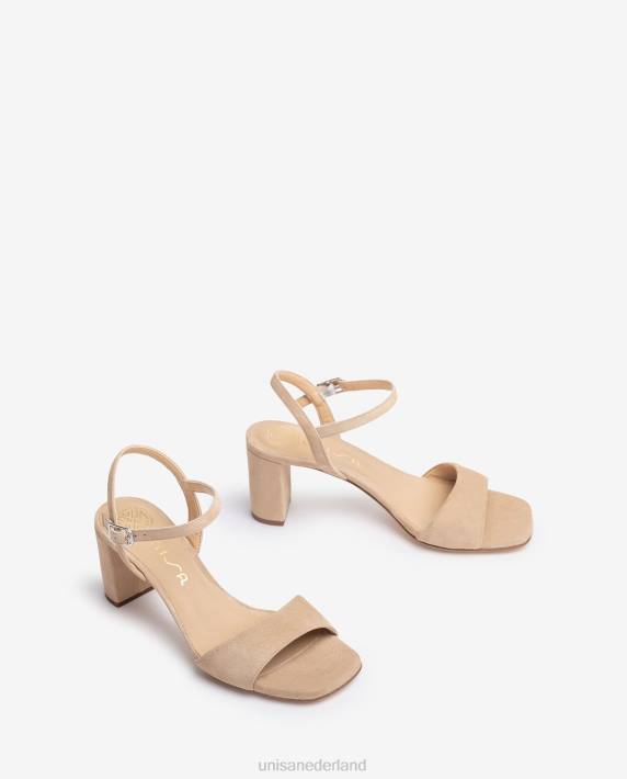 Unisa 02B0417 vierkante zool sandaal vrouwen beige