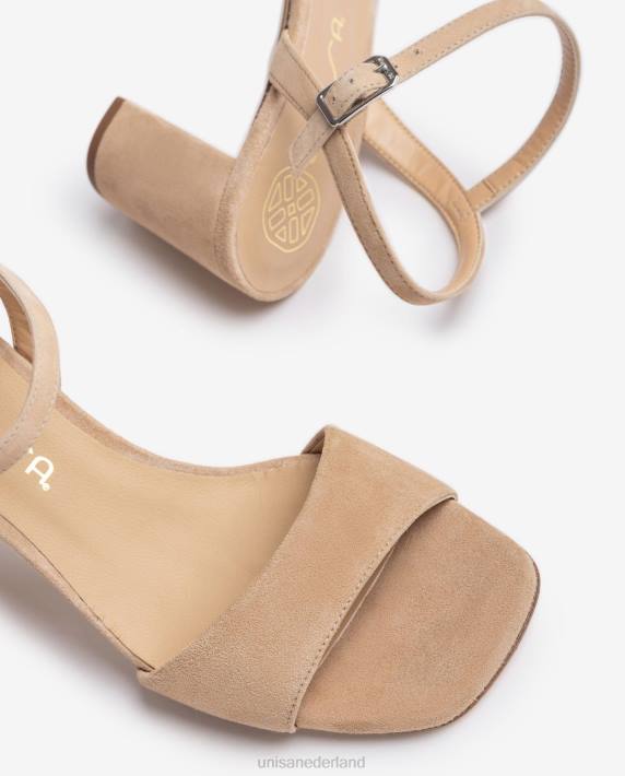 Unisa 02B0417 vierkante zool sandaal vrouwen beige