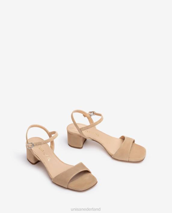 Unisa 02B0423 brede hak sandaal vrouwen beige