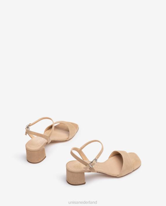 Unisa 02B0423 brede hak sandaal vrouwen beige