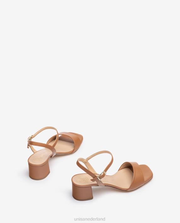 Unisa 02B0433 brede hak sandaal vrouwen bruin
