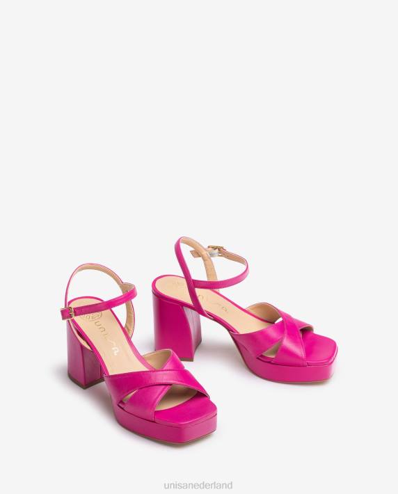 Unisa 02B082 sandaal met brede hak vrouwen roze