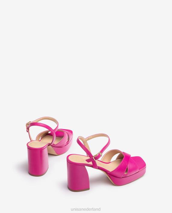 Unisa 02B082 sandaal met brede hak vrouwen roze