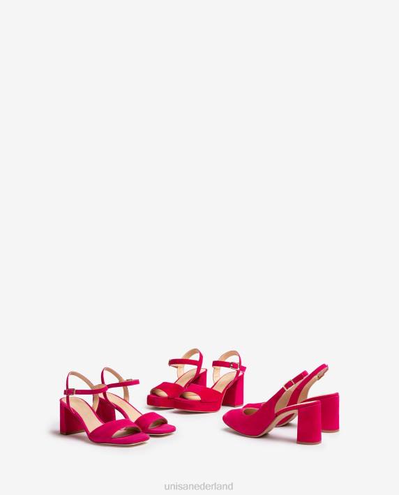Unisa 02B084 vierkante zool sandaal vrouwen roze