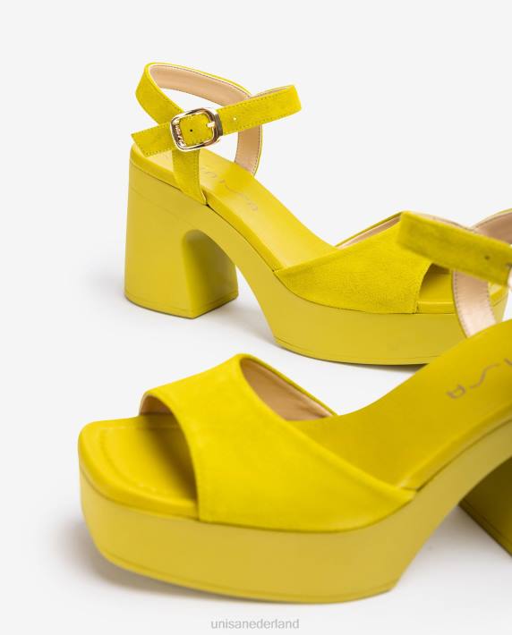 Unisa 02B085 sandaal met bijpassende blokhak vrouwen groente