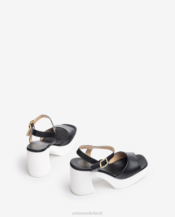 Unisa 02B087 sandaal met blokhak vrouwen zwart