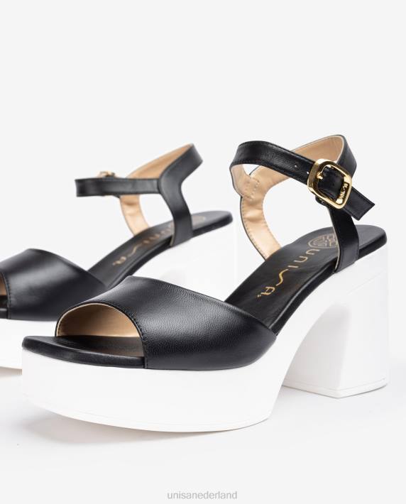Unisa 02B087 sandaal met blokhak vrouwen zwart