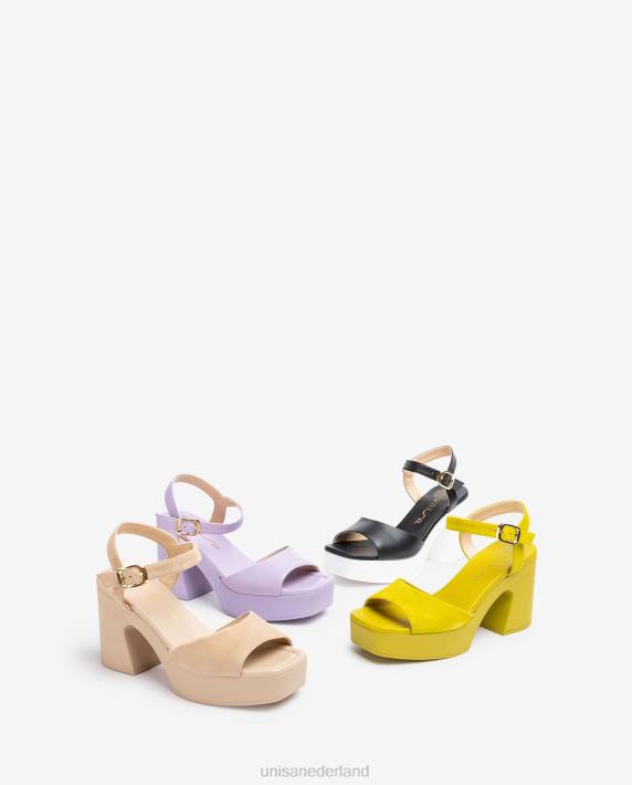 Unisa 02B087 sandaal met blokhak vrouwen zwart