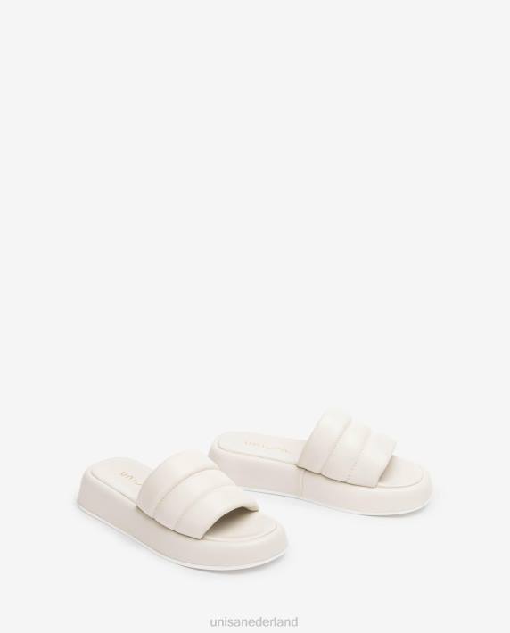 Unisa 02B0106 gewatteerde bloksandaal vrouwen wit