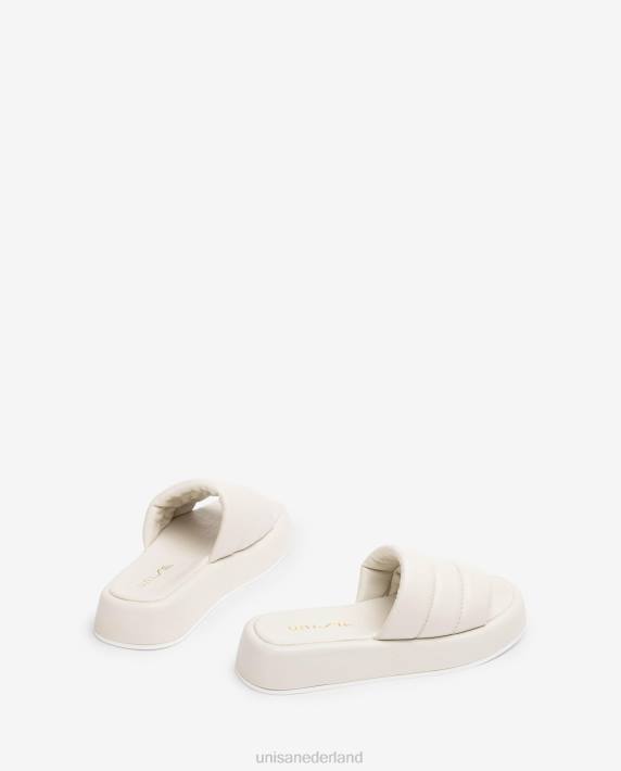 Unisa 02B0106 gewatteerde bloksandaal vrouwen wit