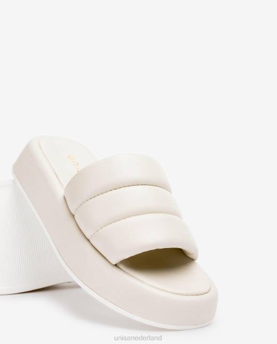 Unisa 02B0106 gewatteerde bloksandaal vrouwen wit