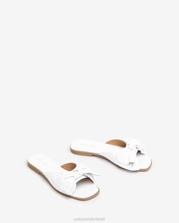 Unisa 02B0109 platte sandaal met strik vrouwen wit