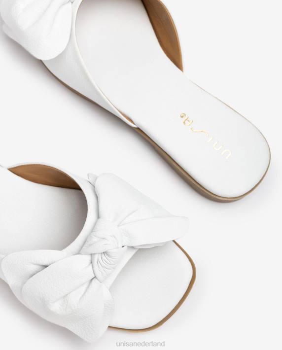 Unisa 02B0109 platte sandaal met strik vrouwen wit