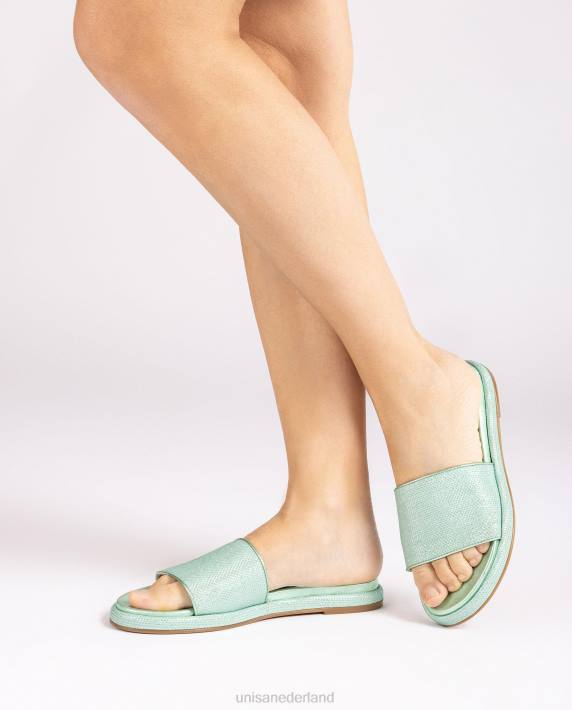 Unisa 02B029 platte sandaal met een brede vamp vrouwen blauw