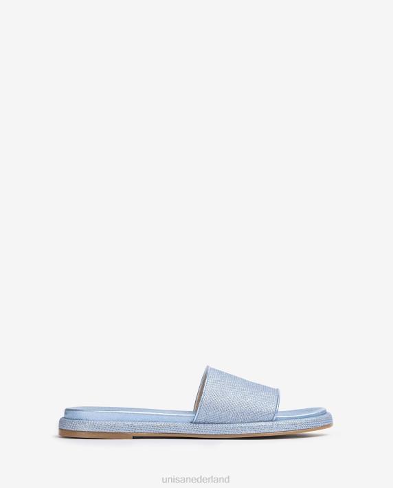 Unisa 02B030 platte sandaal met een brede vamp vrouwen blauw