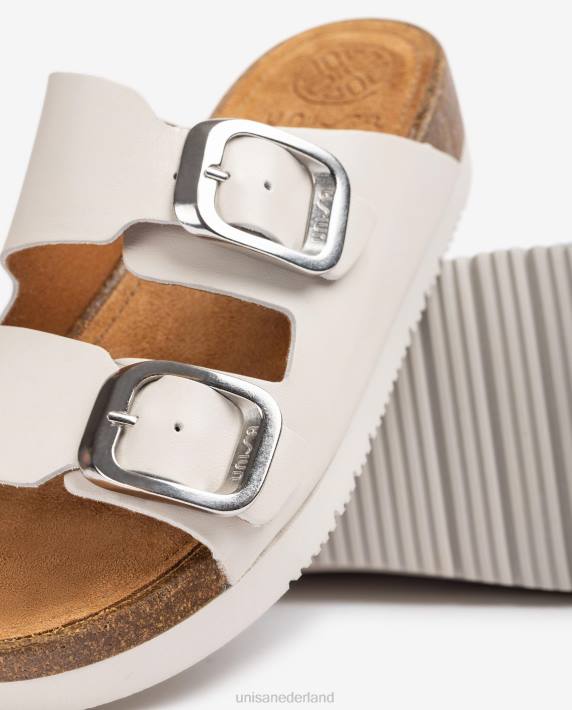 Unisa 02B0314 platte sandaal met dubbele band vrouwen bevallig