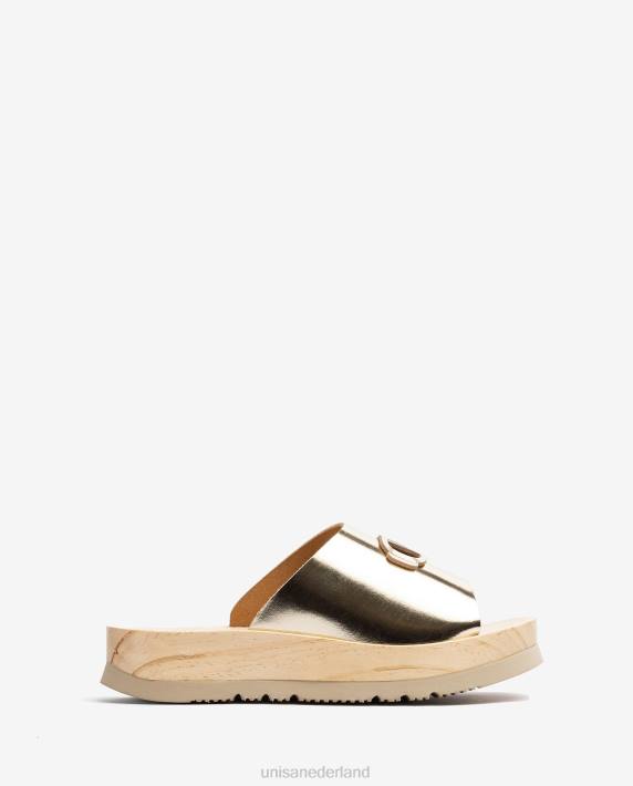 Unisa 02B0336 sandaal met een zool met houteffect vrouwen mode