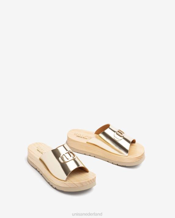 Unisa 02B0336 sandaal met een zool met houteffect vrouwen mode