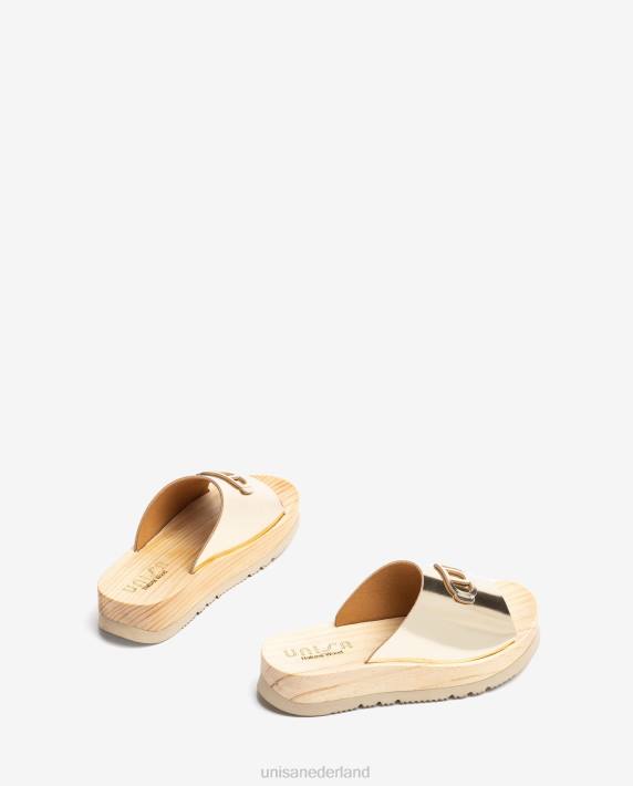 Unisa 02B0336 sandaal met een zool met houteffect vrouwen mode