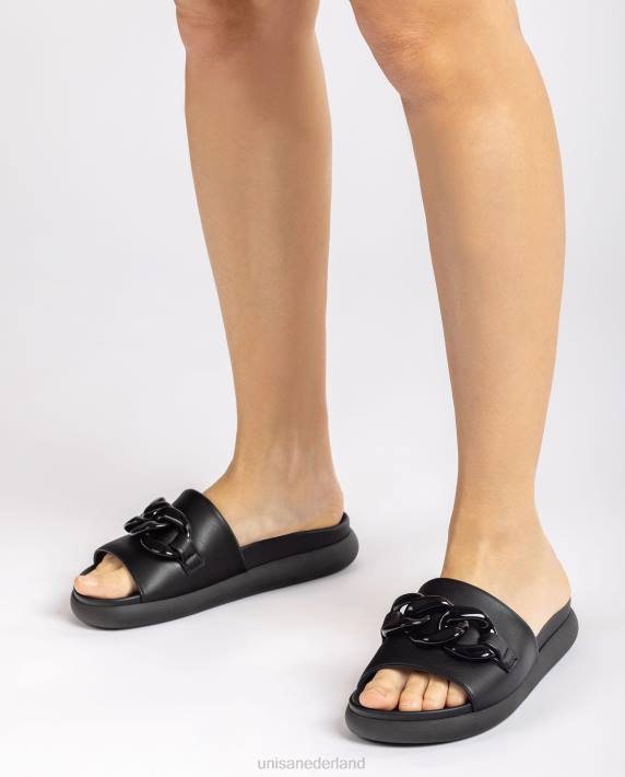 Unisa 02B0346 slippers met een ketting vrouwen zwart