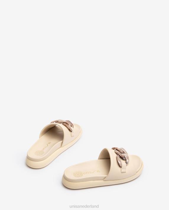 Unisa 02B0347 slippers met een ketting vrouwen beige
