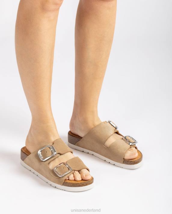 Unisa 02B0366 platte sandaal met dubbele band vrouwen bevallig