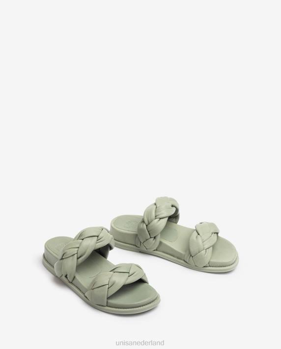 Unisa 02B0389 sandaal met gevlochten bandjes vrouwen groente