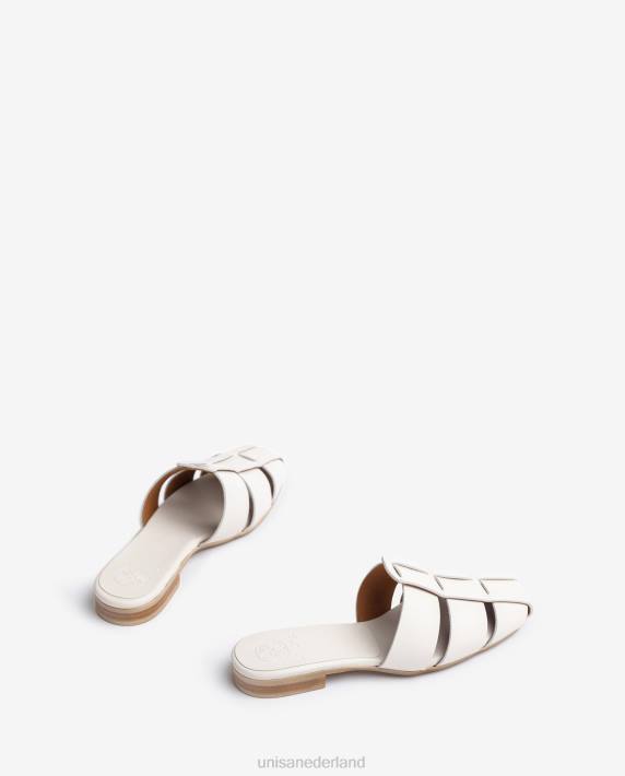 Unisa 02B0398 geperforeerde lederen sandaal vrouwen wit