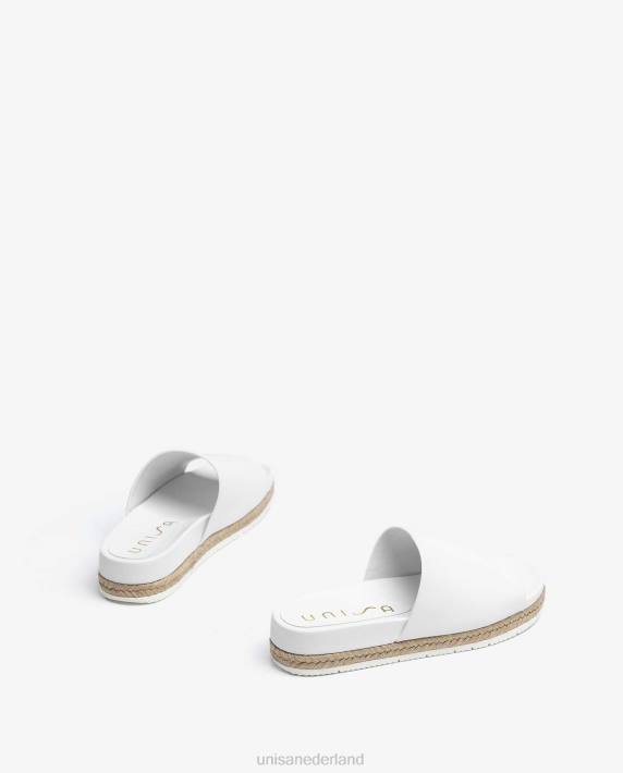 Unisa 02B0425 sandalen van leer en jute vrouwen wit