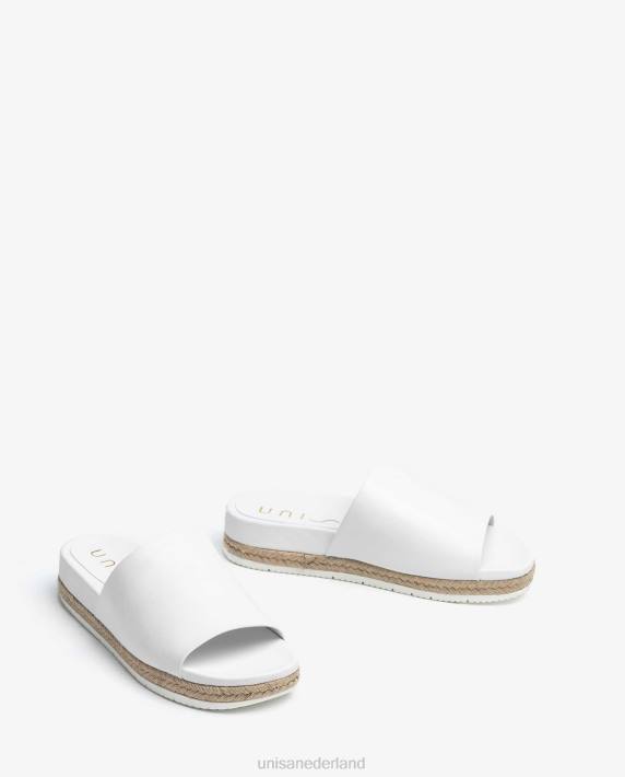 Unisa 02B0425 sandalen van leer en jute vrouwen wit