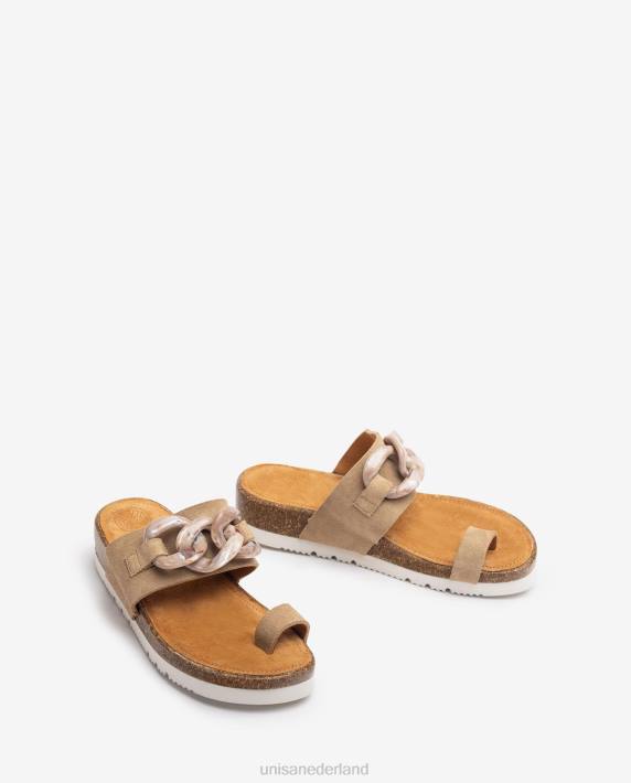 Unisa 02B0426 teen-post sandaal met een ketting vrouwen bevallig