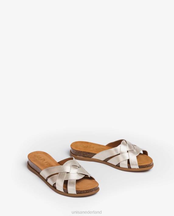 Unisa 02B0430 platte leren muiltjes met slangeneffect vrouwen bevallig