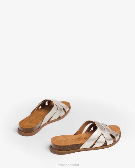 Unisa 02B0430 platte leren muiltjes met slangeneffect vrouwen bevallig