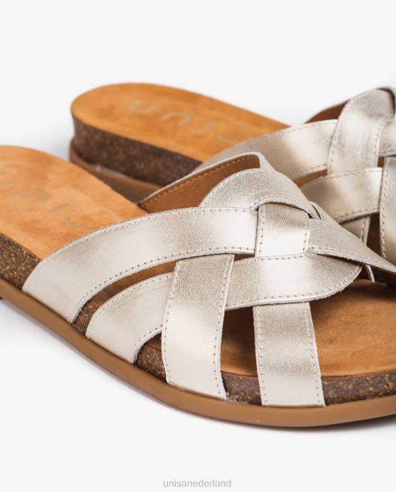 Unisa 02B0430 platte leren muiltjes met slangeneffect vrouwen bevallig