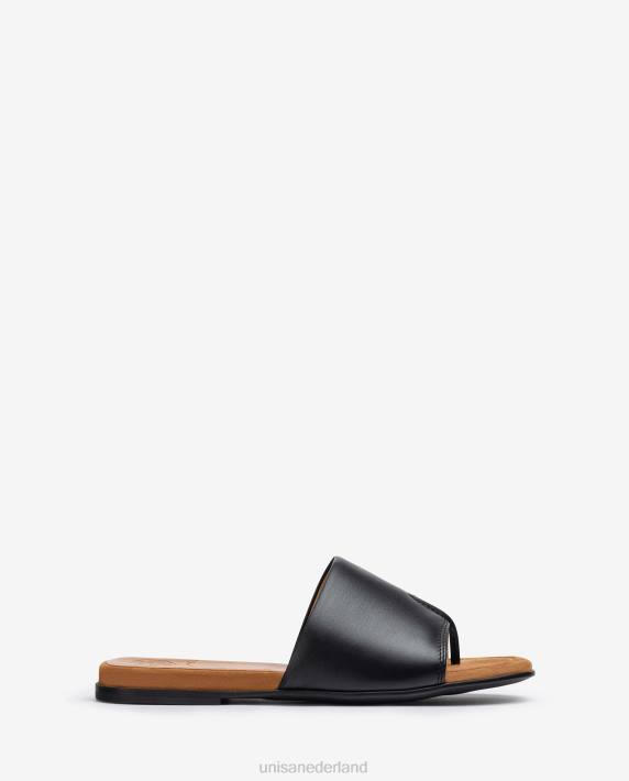 Unisa 02B0444 teen-post sandaal vrouwen zwart