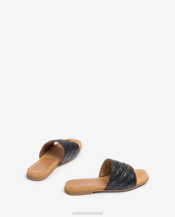 Unisa 02B059 sandaal met vierkante neus vrouwen zwart