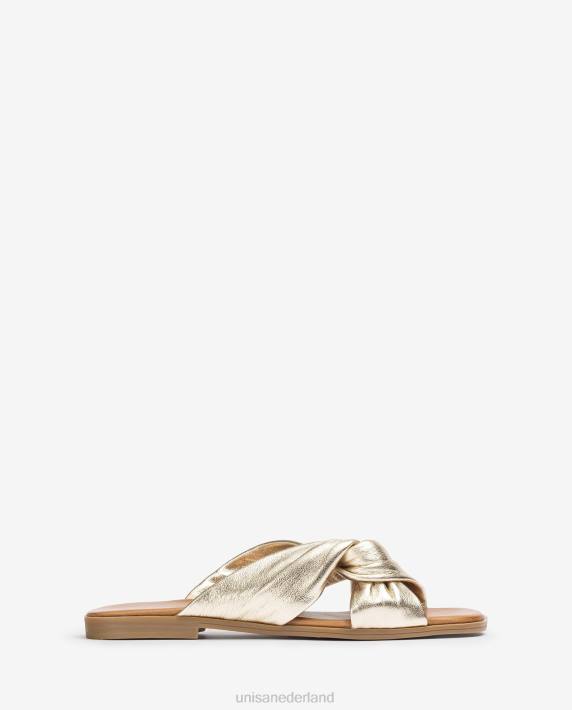 Unisa 02B09 platte sandaal met gekruiste bandjes vrouwen mode