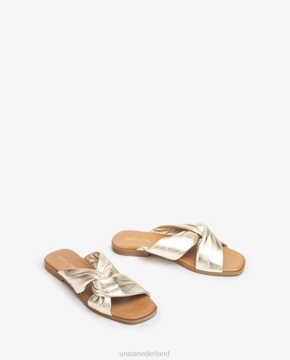 Unisa 02B09 platte sandaal met gekruiste bandjes vrouwen mode