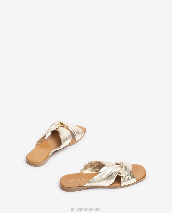 Unisa 02B09 platte sandaal met gekruiste bandjes vrouwen mode