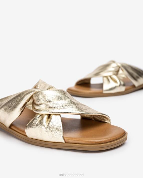 Unisa 02B09 platte sandaal met gekruiste bandjes vrouwen mode