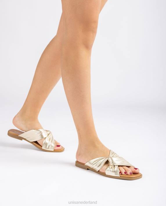 Unisa 02B09 platte sandaal met gekruiste bandjes vrouwen mode