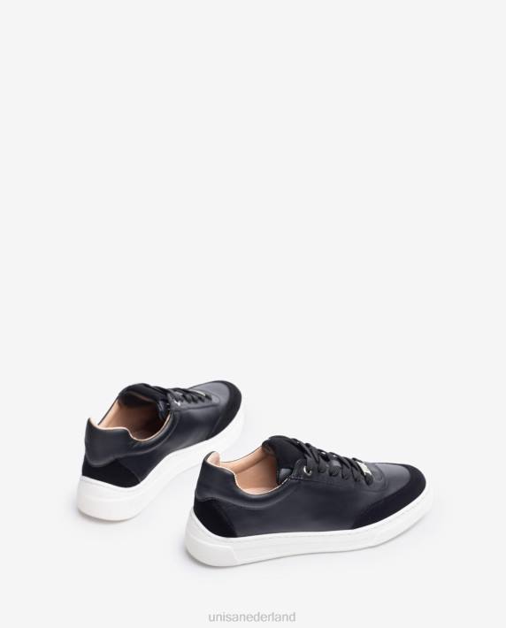 Unisa 02B01239 sneakers met contrasterende teen en hak vrouwen zwart