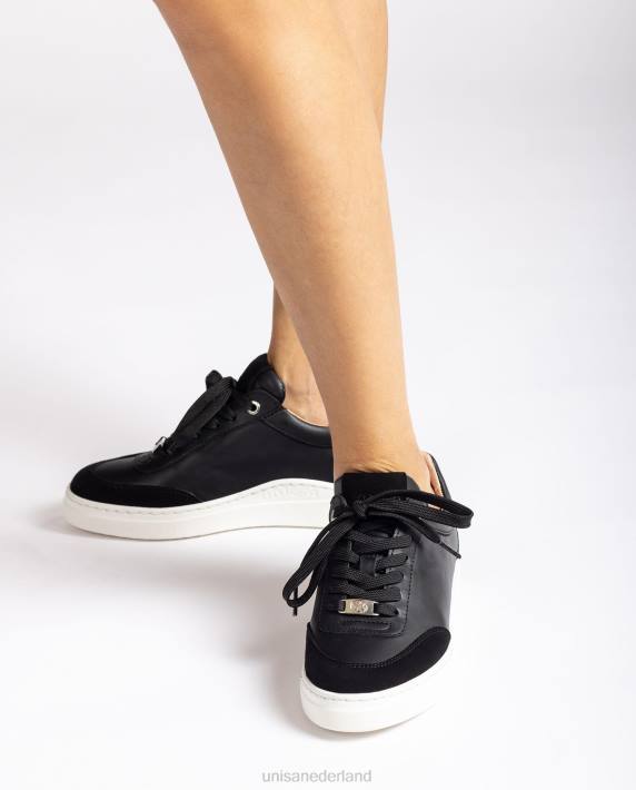 Unisa 02B01239 sneakers met contrasterende teen en hak vrouwen zwart