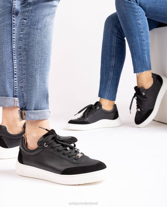 Unisa 02B01239 sneakers met contrasterende teen en hak vrouwen zwart