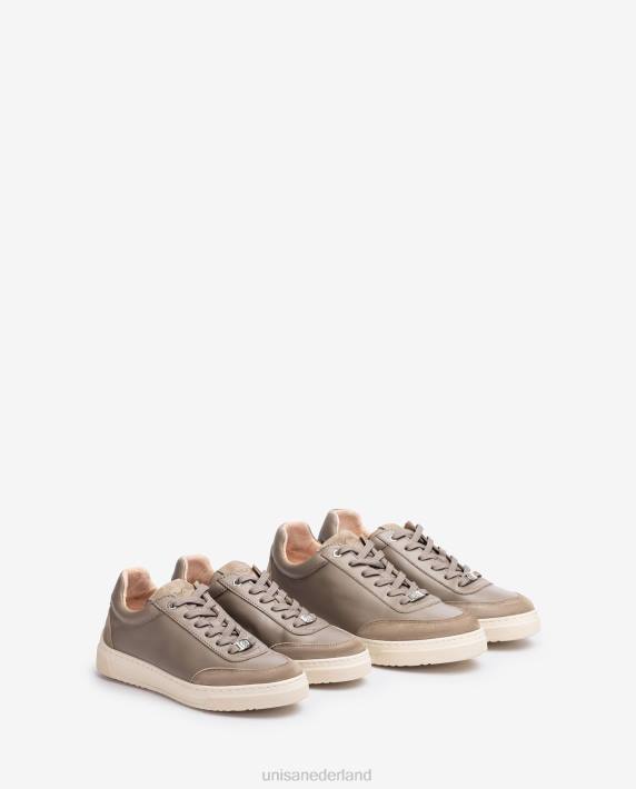 Unisa 02B01240 sneakers met contrasterende teen en hak vrouwen bruin