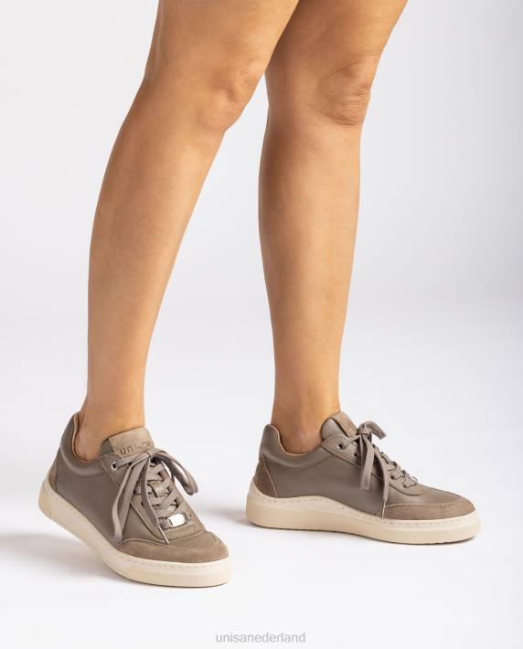 Unisa 02B01240 sneakers met contrasterende teen en hak vrouwen bruin